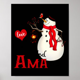 Ama Schneemann Xmas Frohe Familie Neuer Schneemann Poster
