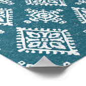 Amadora Aquamarines blaues Muster Poster (Ecke)