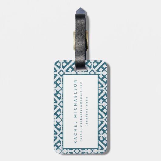 Amadora Blau-Muster Gepäckanhänger (Rückseite vertikal)