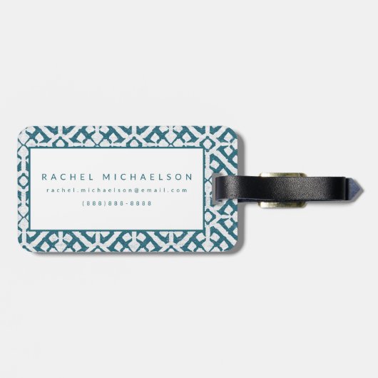 Amadora Blau-Muster Gepäckanhänger (Rückseite horizontal)