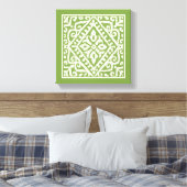 Amadora Green Pattern Leinwanddruck (Insitu (Schlafzimmer))
