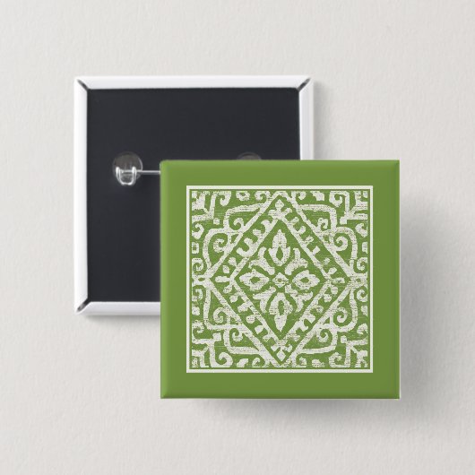 Amadora grünes Muster Button (Vorne & Hinten)