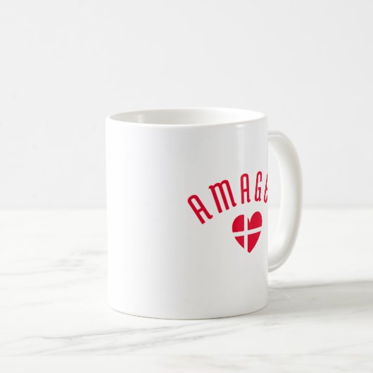 AMAGER Dänemark Herz Kaffeetasse (VorderseiteRechts)