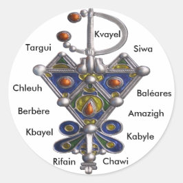 Amaghir, Rifain, Kabyle, Berbère Runder Aufkleber