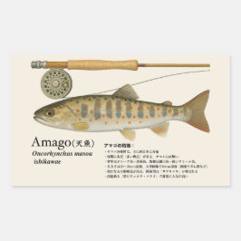 Amago (Oncorhynchus masou ishikawae) – Japanese Rechteckiger Aufkleber