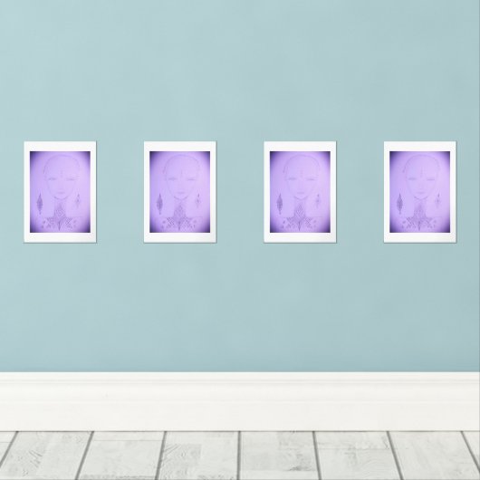 Amal Einziges farbiges Portrait Bilderwand Sets (Holzboden)