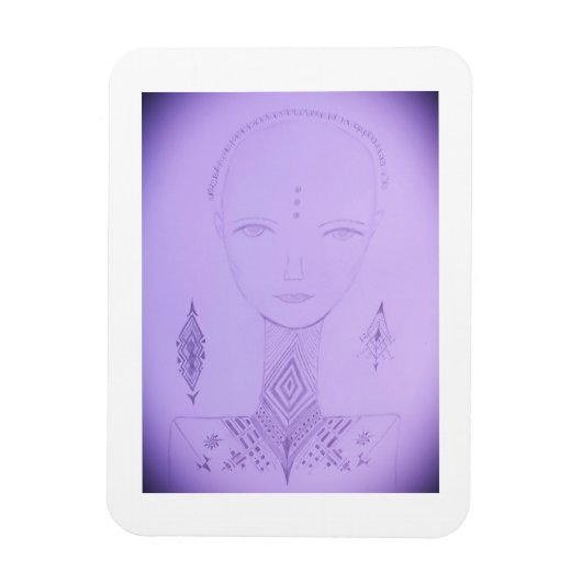 Amal Einziges farbiges Portrait Magnet (Vertikal)