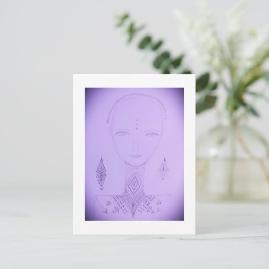 Amal Einziges farbiges Portrait Postkarte (Stehend Vorderseite)