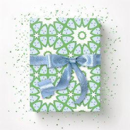 Amal Stern Gitter in Schiefer und Grün Geschenkpapier