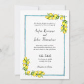 Amalfi Aquarell Lemons Vintage Hochzeit Ankündigung (Vorderseite)