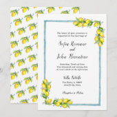 Amalfi Aquarell Lemons Vintage Hochzeit Einladung (Vorne/Hinten)