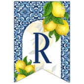 Amalfi-blaue Fliesen Zitronen Braun zu 7 Buchstabe Wimpelkette (Zweite Fahne)