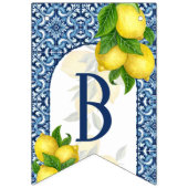 Amalfi-blaue Fliesen Zitronen Braun zu 7 Buchstabe Wimpelkette (Erste Fahne)