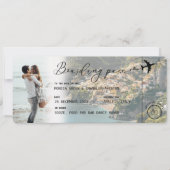 AMALFI Boarding Pass Hochzeit in Urlaubsort QR-Cod Einladung (Vorderseite)