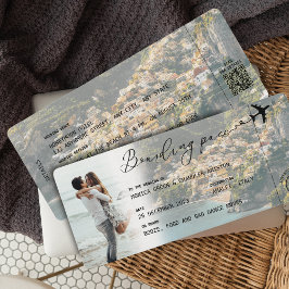 AMALFI Boarding Pass Hochzeit in Urlaubsort QR-Cod Einladung