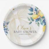 Amalfi Citrus Tile Lemon Mediterranean Baby Shower Pappteller (Vorderseite)