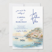 Amalfi Coast Amore | La Dolce Vita Sunset Wedding Einladung (Vorderseite)