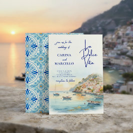 Amalfi Coast Amore | La Dolce Vita Sunset Wedding Einladung