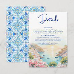Amalfi Coast Amore Watercolor Wedding Details  Begleitkarte