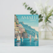 Amalfi Coast art Deko Postkarte (Stehend Vorderseite)