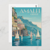 Amalfi Coast art Deko Postkarte (Vorne/Hinten)