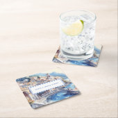 Amalfi Coast Blue Tiles Italien Personalisiertes F Rechteckiger Pappuntersetzer (Vor Ort)