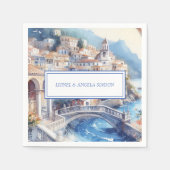 Amalfi Coast Blue Tiles Italien Personalisiertes F Serviette (Vorderseite)