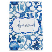 Amalfi Coast Blue White Tiles Italien Mittlere Geschenktüte (Rückseite)