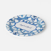 Amalfi Coast Blue White Tiles Italien Pappteller (Schrägansicht)