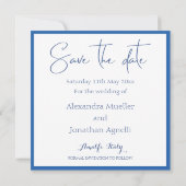 Amalfi Coast Blue White Tiles Italien Save The Date (Rückseite)