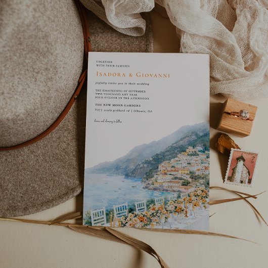 Amalfi Coast Destination Wedding Invitation Einladung