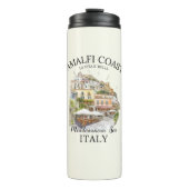 Amalfi Coast Dreamscape – Vibrant Vintage Italy Thermosbecher (Vorderseite)