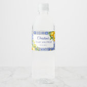 Amalfi Coast Italienische Babydusche Wasserflaschenetikett (Vorderseite)