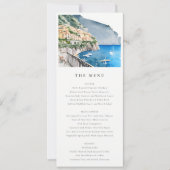 Amalfi Coast Italy Landscape Wedding Menu Card Einladung (Vorderseite)