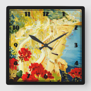 Amalfi Coast, Italy Quadratische Wanduhr