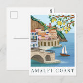 Amalfi Coast Italy Travel Illustration Postkarte (Vorne/Hinten)
