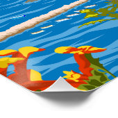 Amalfi Coast Italy Vintage Minimal Travel Poster (Ecke)