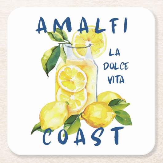 Amalfi Coast – La Dolce Vita Limoncello Lemons Rechteckiger Pappuntersetzer (Vorderseite)