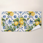 Amalfi Coast Lemon and Tiles Pattern Badehandtuch (Badehandtuch)
