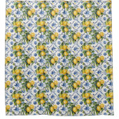 Amalfi Coast Lemon and Tiles Pattern Duschvorhang (Vorderseite)