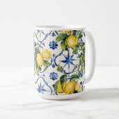 Amalfi Coast Lemon and Tiles Pattern Kaffeetasse (VorderseiteRechts)