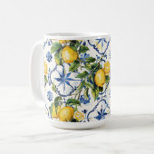 Amalfi Coast Lemon and Tiles Pattern Kaffeetasse (Vorderseite Links)