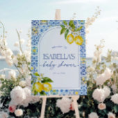 Amalfi Coast Lemon Baby Dusche Begrüßungszeichen Poster