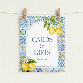 Amalfi Coast Lemon Baby Shower Cards & Gifts Sign Poster