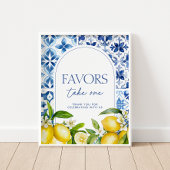 Amalfi Coast Lemon Baby Shower Favors Sign Poster