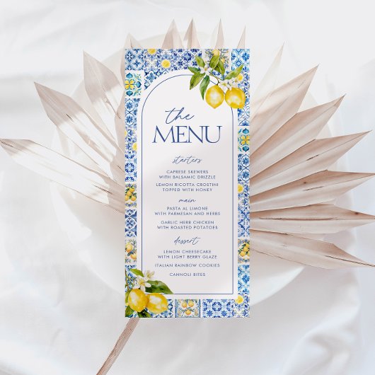 Amalfi Coast Lemon Baby Showmenü Menükarte