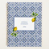 Amalfi Coast Lemon Blue Tiles Italien Planer (Vorderseite)