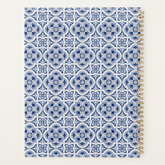 Amalfi Coast Lemon Blue Tiles Italien Planer (Rückseite)