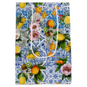Amalfi Coast Lemon Bouquet Tiles Italien Mittlere Geschenktüte (Rückseite)