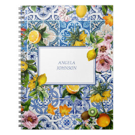Amalfi Coast Lemon Bouquet Tiles Italien Notizblock
